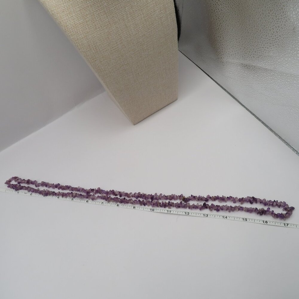 Amethyst Chip Beaded Continuous Strand Necklace - image 4